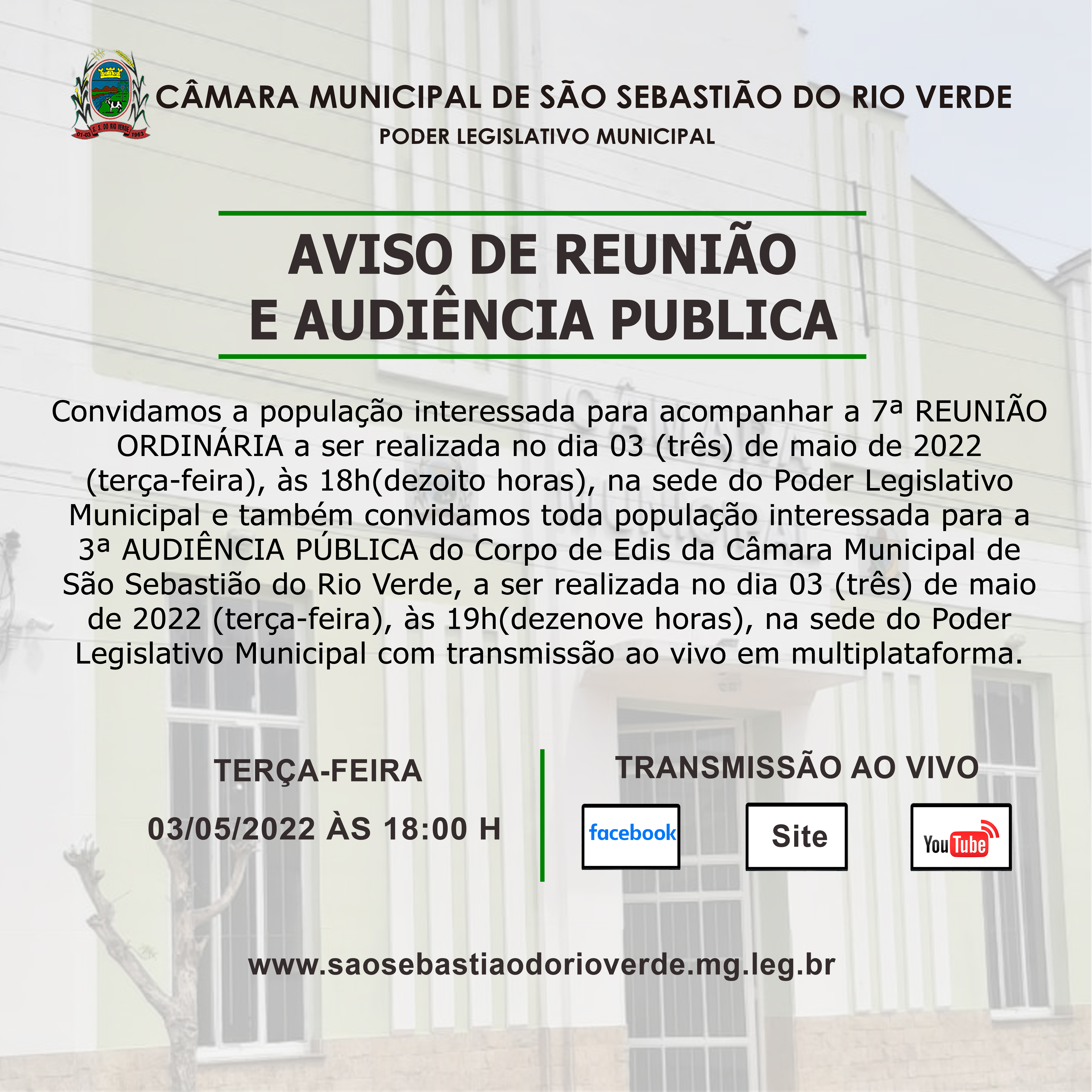 AVISO DE REUNIÃO E AUDIÊNCIA PÚBLICA