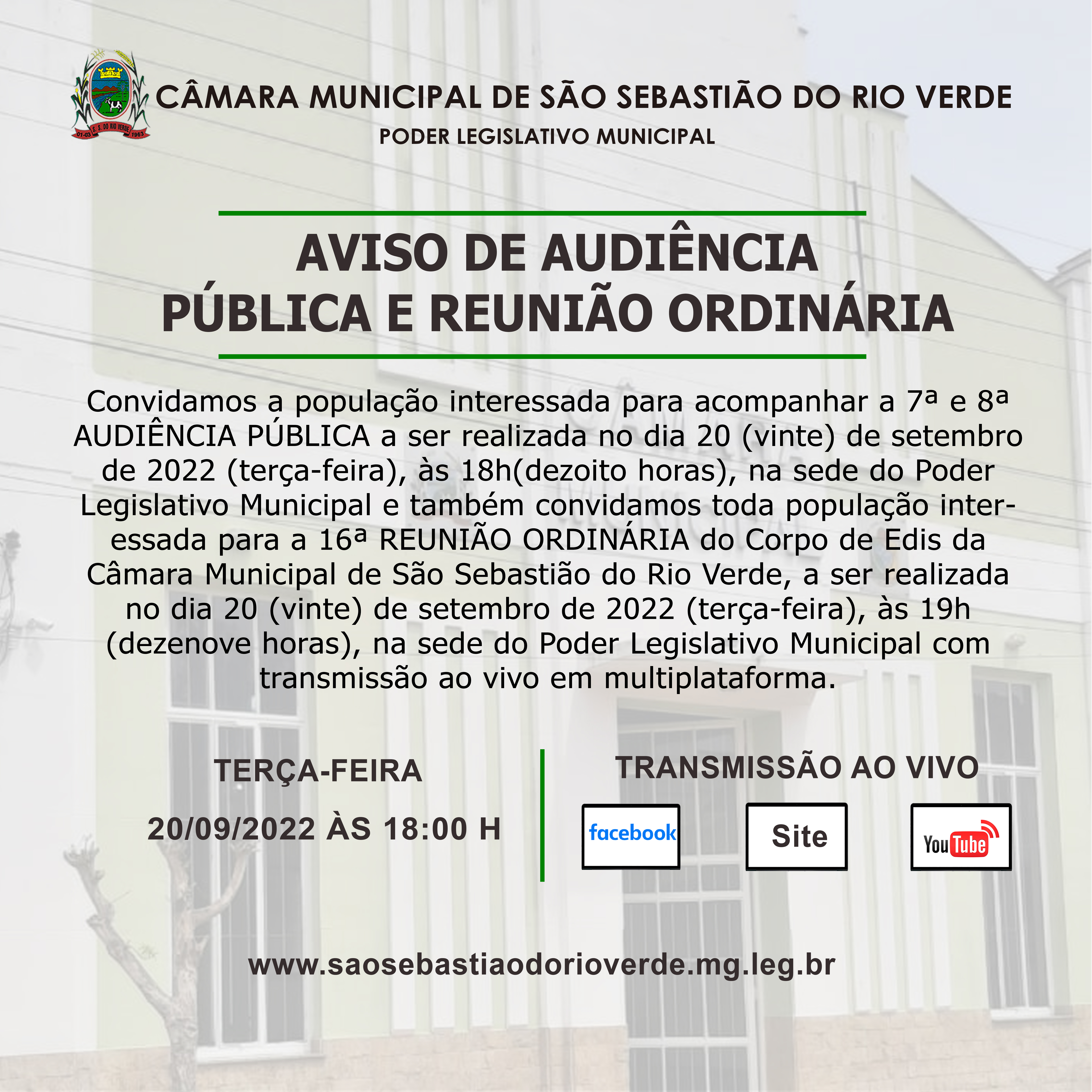 AVISO DE REUNIÃO E AUDIÊNCIA PÚBLICA