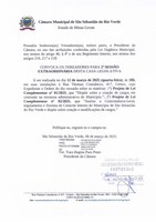 Convocação para Reunião Extraordinária